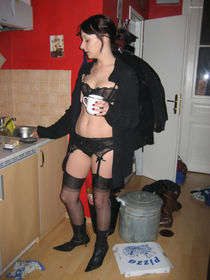 Tempting black girl posing